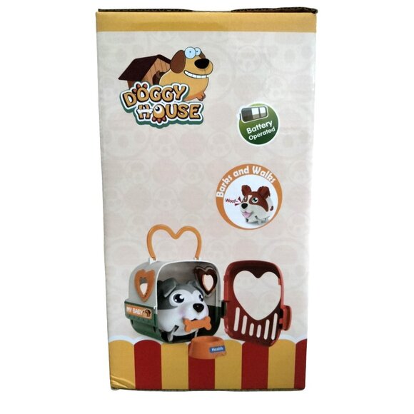 Doggy House Pet Carrier Toy Set Battery Operated Barks Walks With Accessories - Picture 4 of 8